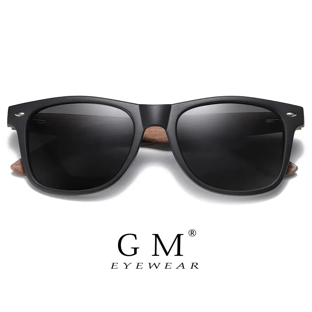 Lunettes de soleil GM écologiques, style rétro, en bois de noyer, verres polarisés UV400, monture en bambou, monture tendance anti-lumière bleue, modèle 7061h SportsOptique
