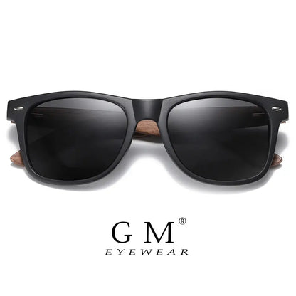 Lunettes de soleil GM écologiques, style rétro, en bois de noyer, verres polarisés UV400, monture en bambou, monture tendance anti-lumière bleue, modèle 7061h SportsOptique
