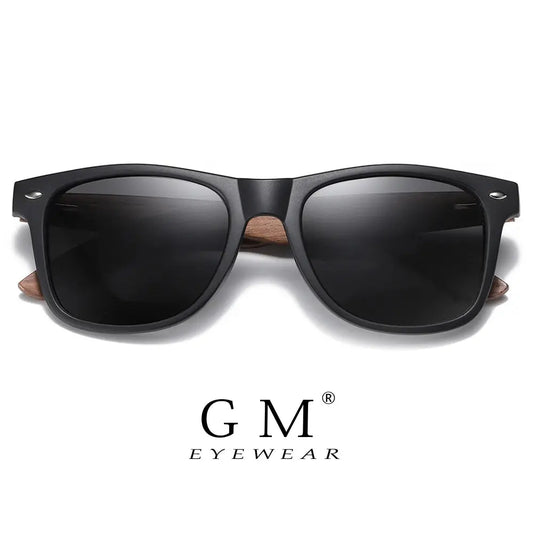 Lunettes de soleil GM écologiques, style rétro, en bois de noyer, verres polarisés UV400, monture en bambou, monture tendance anti-lumière bleue, modèle 7061h SportsOptique