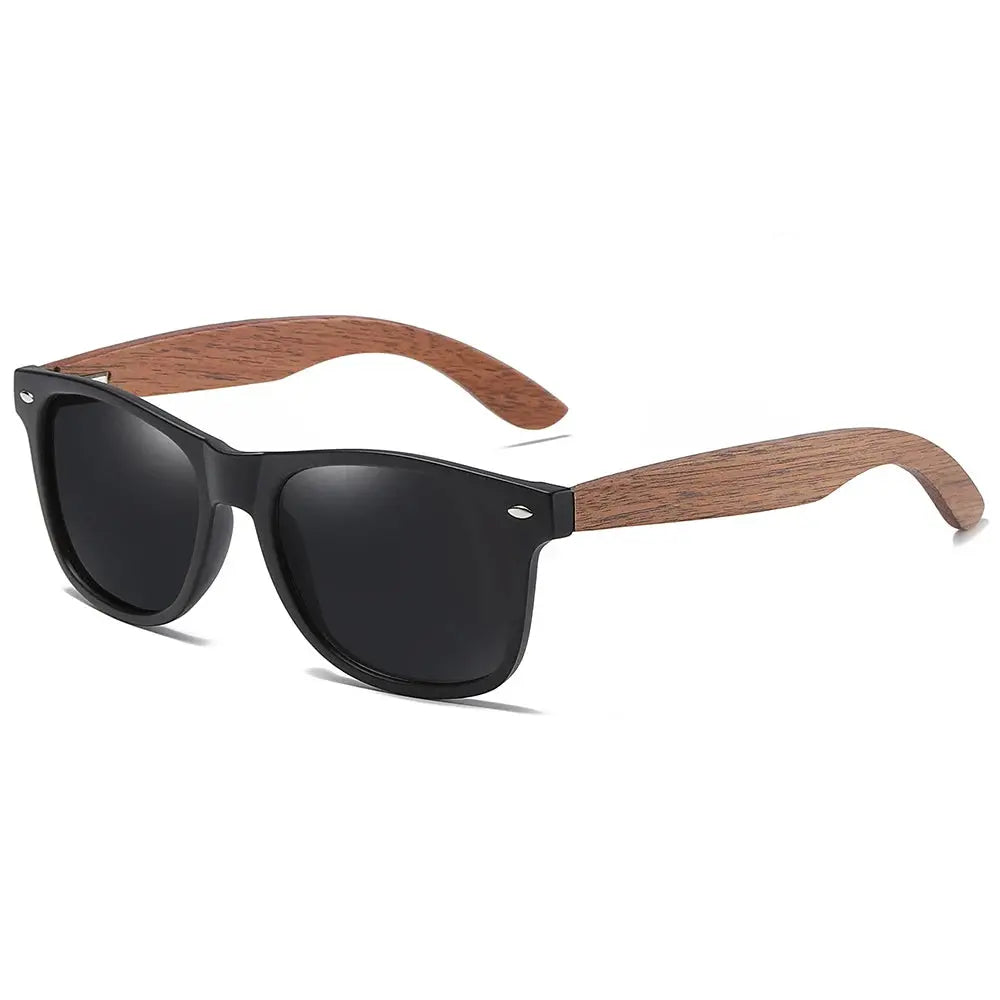Lunettes de soleil GM écologiques, style rétro, en bois de noyer, verres polarisés UV400, monture en bambou, monture tendance anti-lumière bleue, modèle 7061h SportsOptique