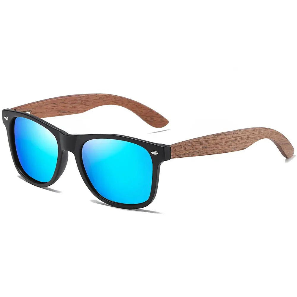 Lunettes de soleil GM écologiques, style rétro, en bois de noyer, verres polarisés UV400, monture en bambou, monture tendance anti-lumière bleue, modèle 7061h SportsOptique