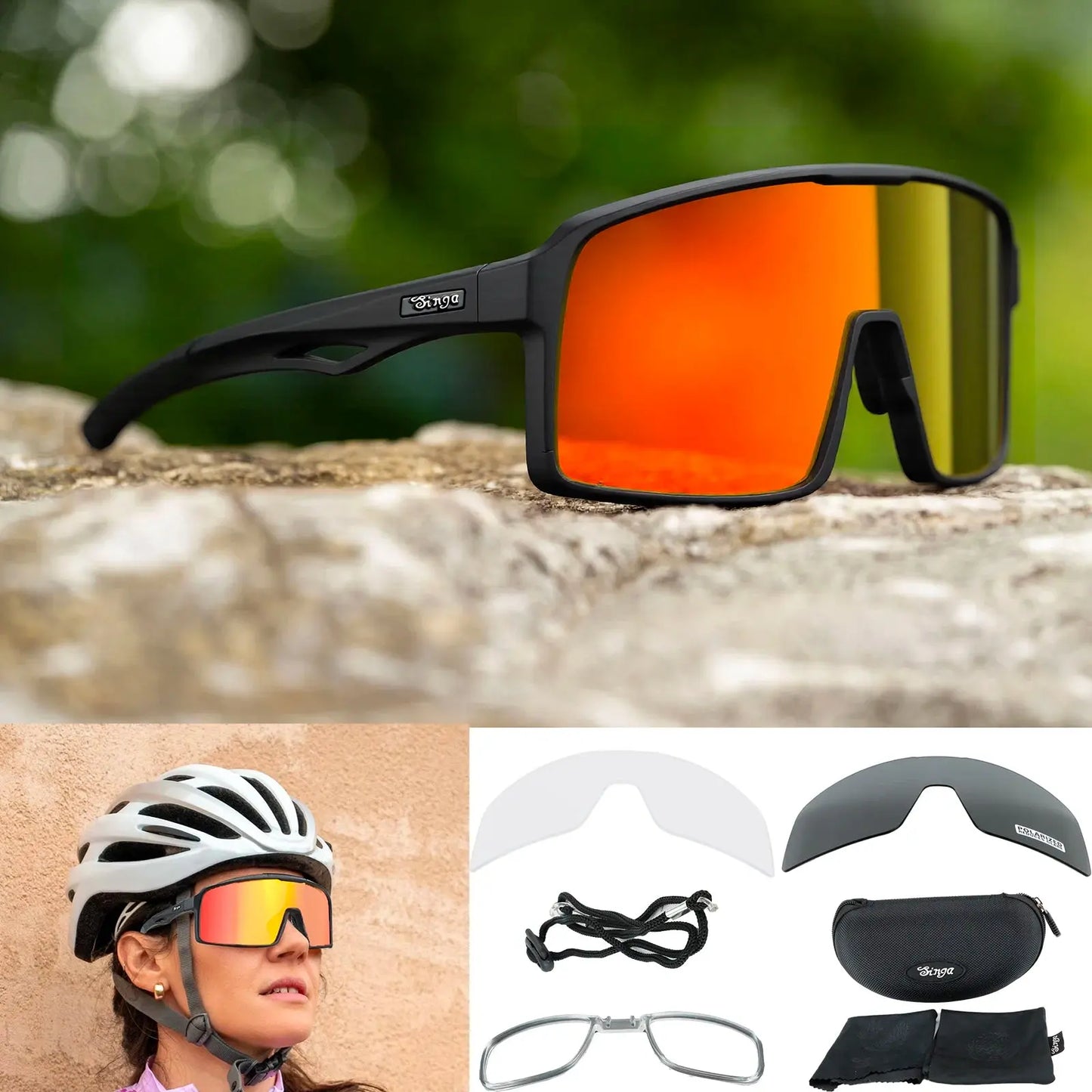 Lunettes de Cyclisme Singa Pro – Kit Complet 3 Verres & Insert Optique SportsOptique